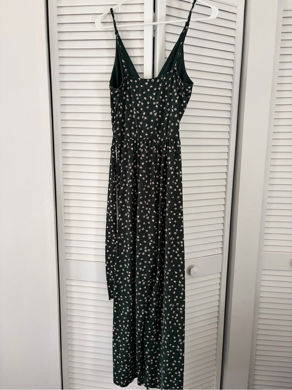 Kaileigh Dark Green Floral Maxi Dress with Spaghetti Straps